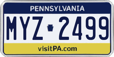 PA license plate MYZ2499