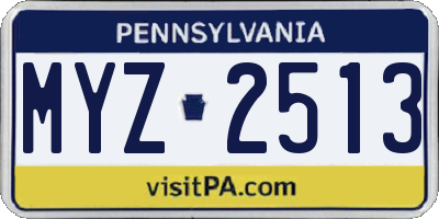 PA license plate MYZ2513