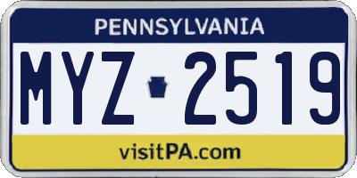 PA license plate MYZ2519