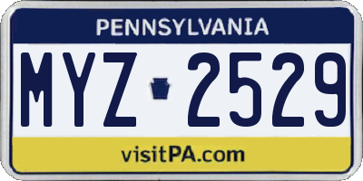 PA license plate MYZ2529