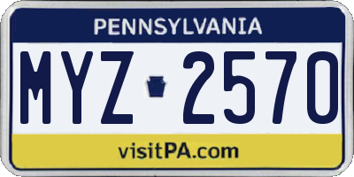 PA license plate MYZ2570