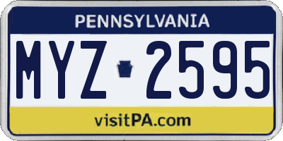 PA license plate MYZ2595