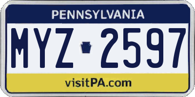 PA license plate MYZ2597