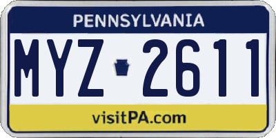 PA license plate MYZ2611