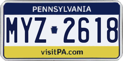 PA license plate MYZ2618