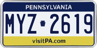 PA license plate MYZ2619