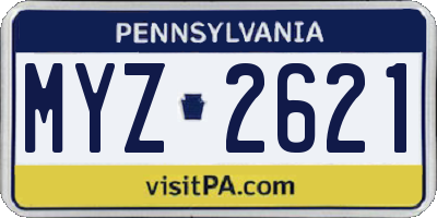 PA license plate MYZ2621