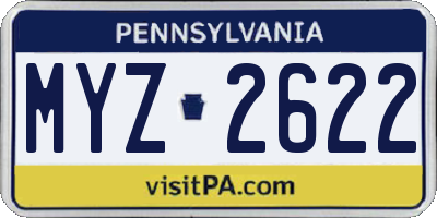 PA license plate MYZ2622