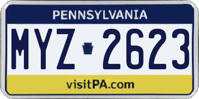 PA license plate MYZ2623