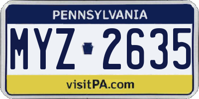 PA license plate MYZ2635