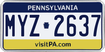 PA license plate MYZ2637
