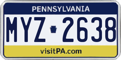 PA license plate MYZ2638