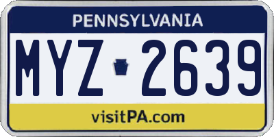 PA license plate MYZ2639