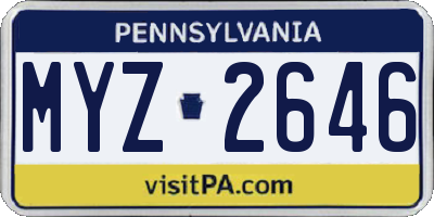 PA license plate MYZ2646