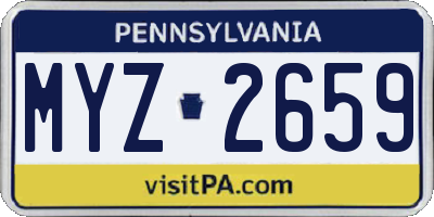 PA license plate MYZ2659