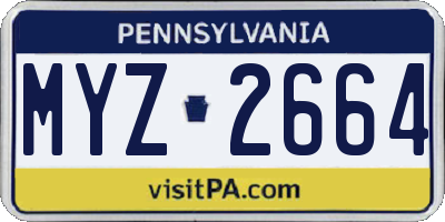 PA license plate MYZ2664