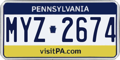 PA license plate MYZ2674