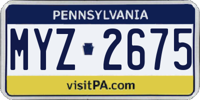 PA license plate MYZ2675