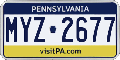 PA license plate MYZ2677
