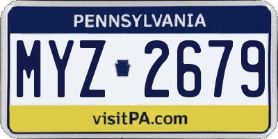 PA license plate MYZ2679
