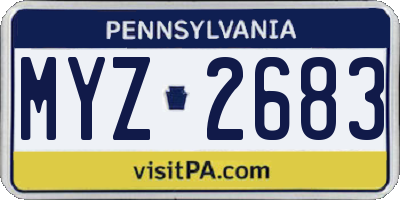 PA license plate MYZ2683