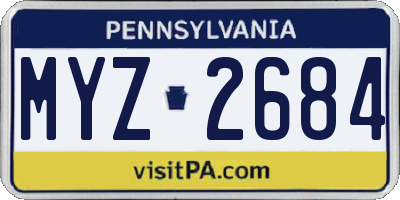 PA license plate MYZ2684