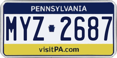 PA license plate MYZ2687