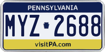PA license plate MYZ2688