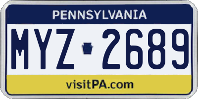 PA license plate MYZ2689