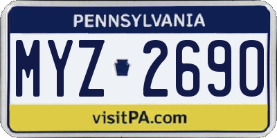 PA license plate MYZ2690
