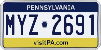 PA license plate MYZ2691