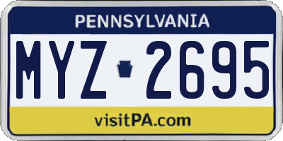 PA license plate MYZ2695