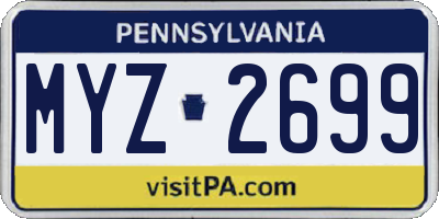 PA license plate MYZ2699