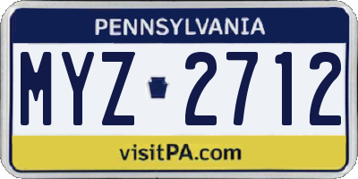 PA license plate MYZ2712