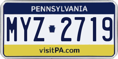 PA license plate MYZ2719