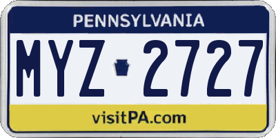 PA license plate MYZ2727