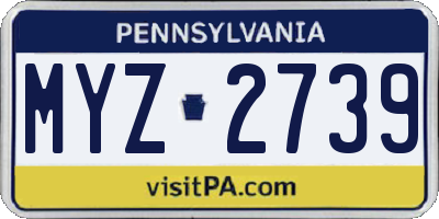 PA license plate MYZ2739