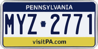 PA license plate MYZ2771