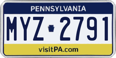 PA license plate MYZ2791