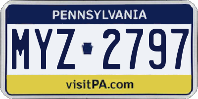 PA license plate MYZ2797