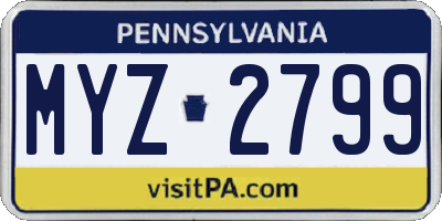 PA license plate MYZ2799