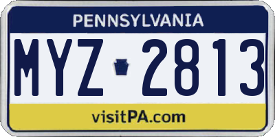 PA license plate MYZ2813