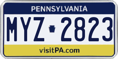 PA license plate MYZ2823