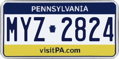 PA license plate MYZ2824