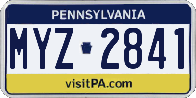 PA license plate MYZ2841