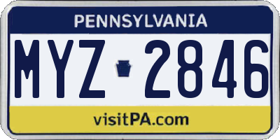 PA license plate MYZ2846