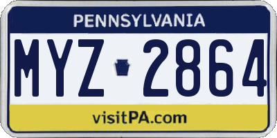 PA license plate MYZ2864
