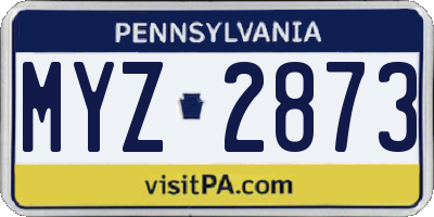 PA license plate MYZ2873