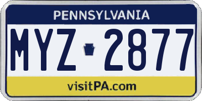 PA license plate MYZ2877
