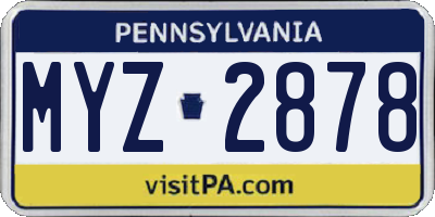 PA license plate MYZ2878